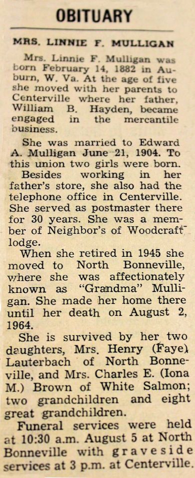 obituary for Linne Mulligan